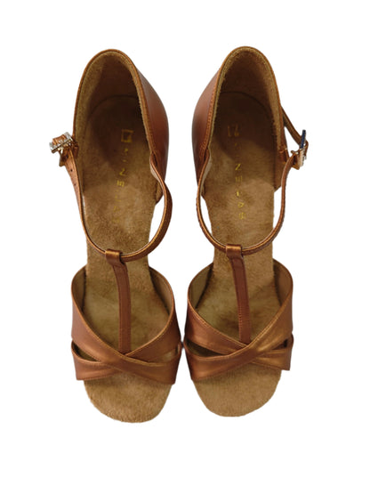 MINEJAS Dark tan color latin shoes