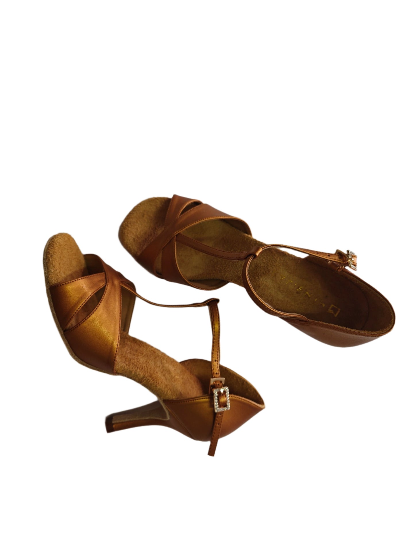 MINEJAS Dark tan color latin shoes