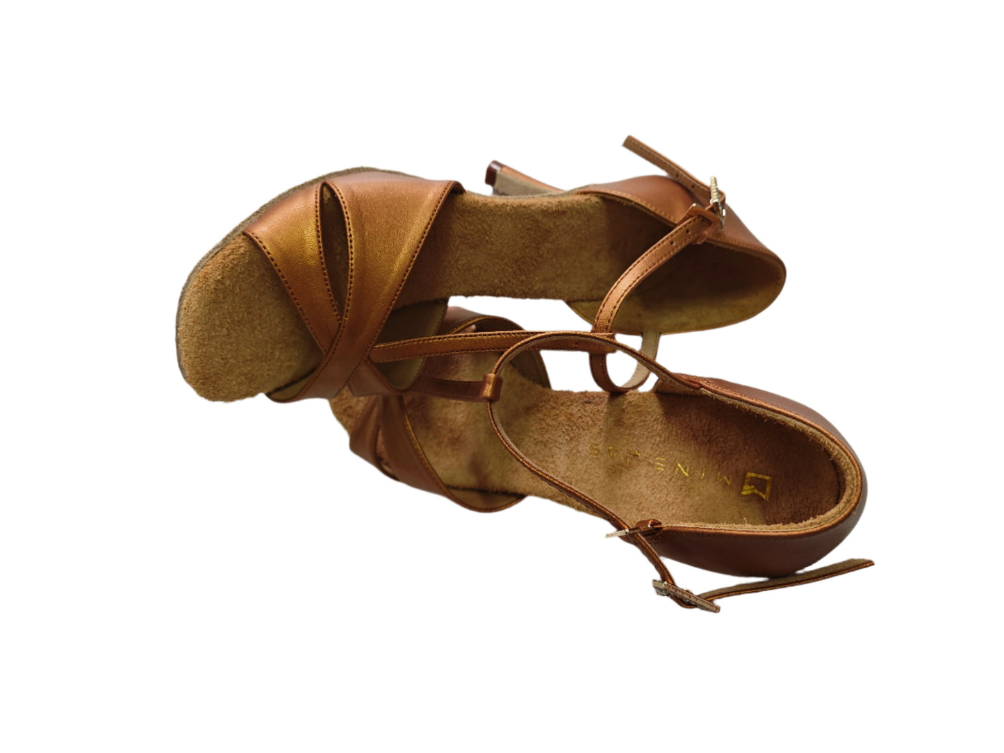 MINEJAS Dark tan color latin shoes