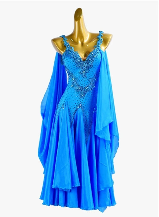 PERMINO.B023F  Sky Blue ballroom dance costume