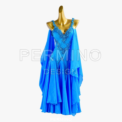 PERMINO.B023F  Sky Blue ballroom dance costume