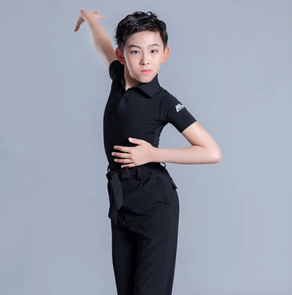 MLX.L9121 BOYS LATIN BALLROOM SEMI-SLEEVE SHIRT