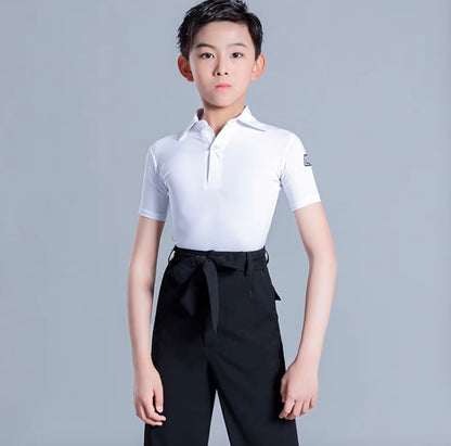 MLX.L9121 BOYS LATIN BALLROOM SEMI-SLEEVE SHIRT