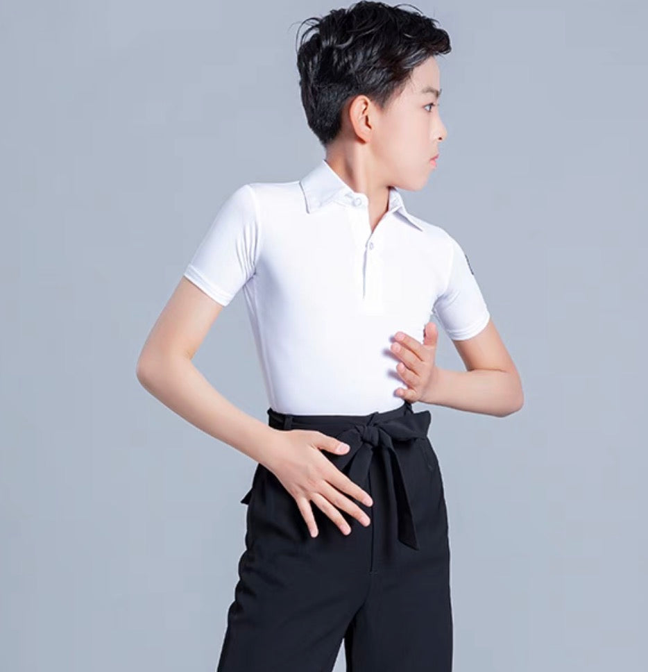 MLX.L9121 BOYS LATIN BALLROOM SEMI-SLEEVE SHIRT