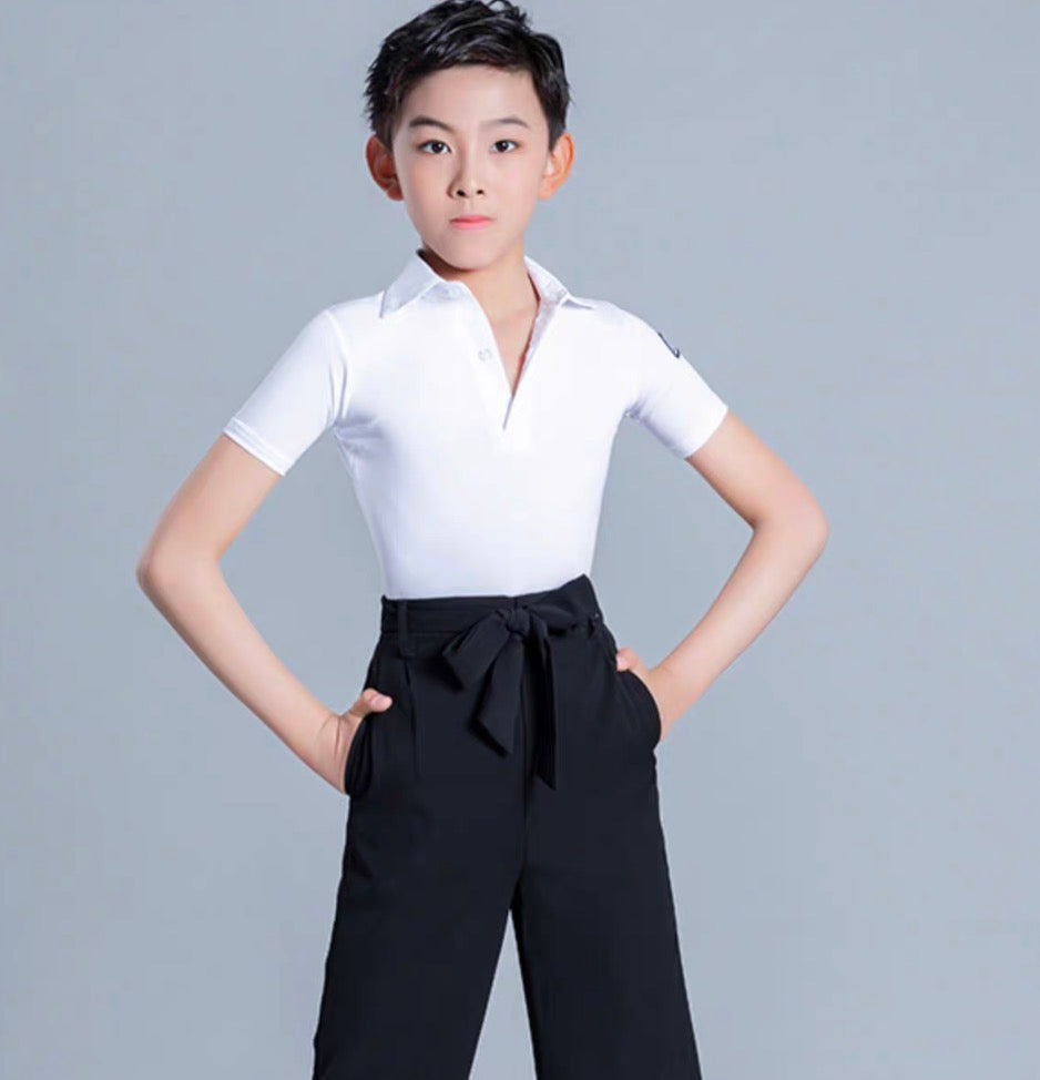 MLX.L9121 BOYS LATIN BALLROOM SEMI-SLEEVE SHIRT