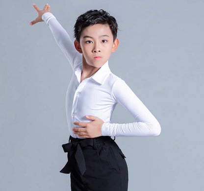 MLX.L9108 BOYS LATIN BALLROOM COMPETITION PRACTICE SHIRT