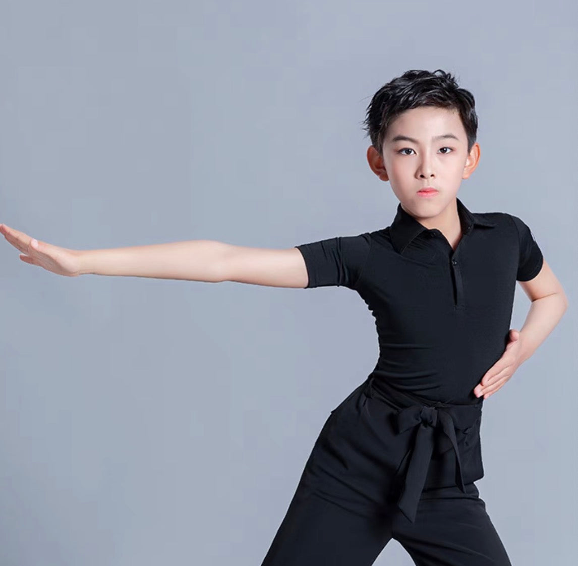 MLX.L9121 BOYS LATIN BALLROOM SEMI-SLEEVE SHIRT