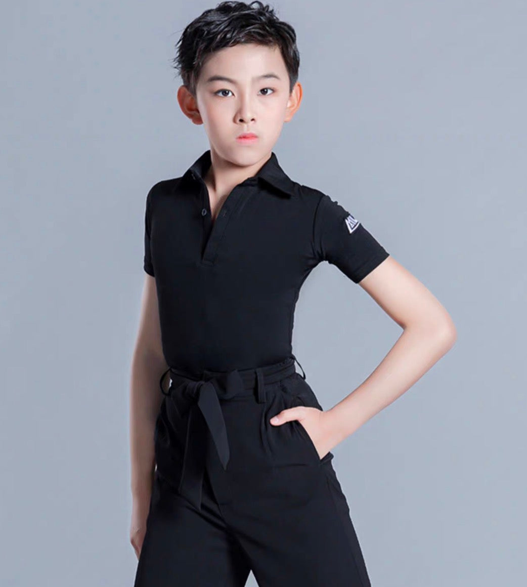 MLX.L9121 BOYS LATIN BALLROOM SEMI-SLEEVE SHIRT