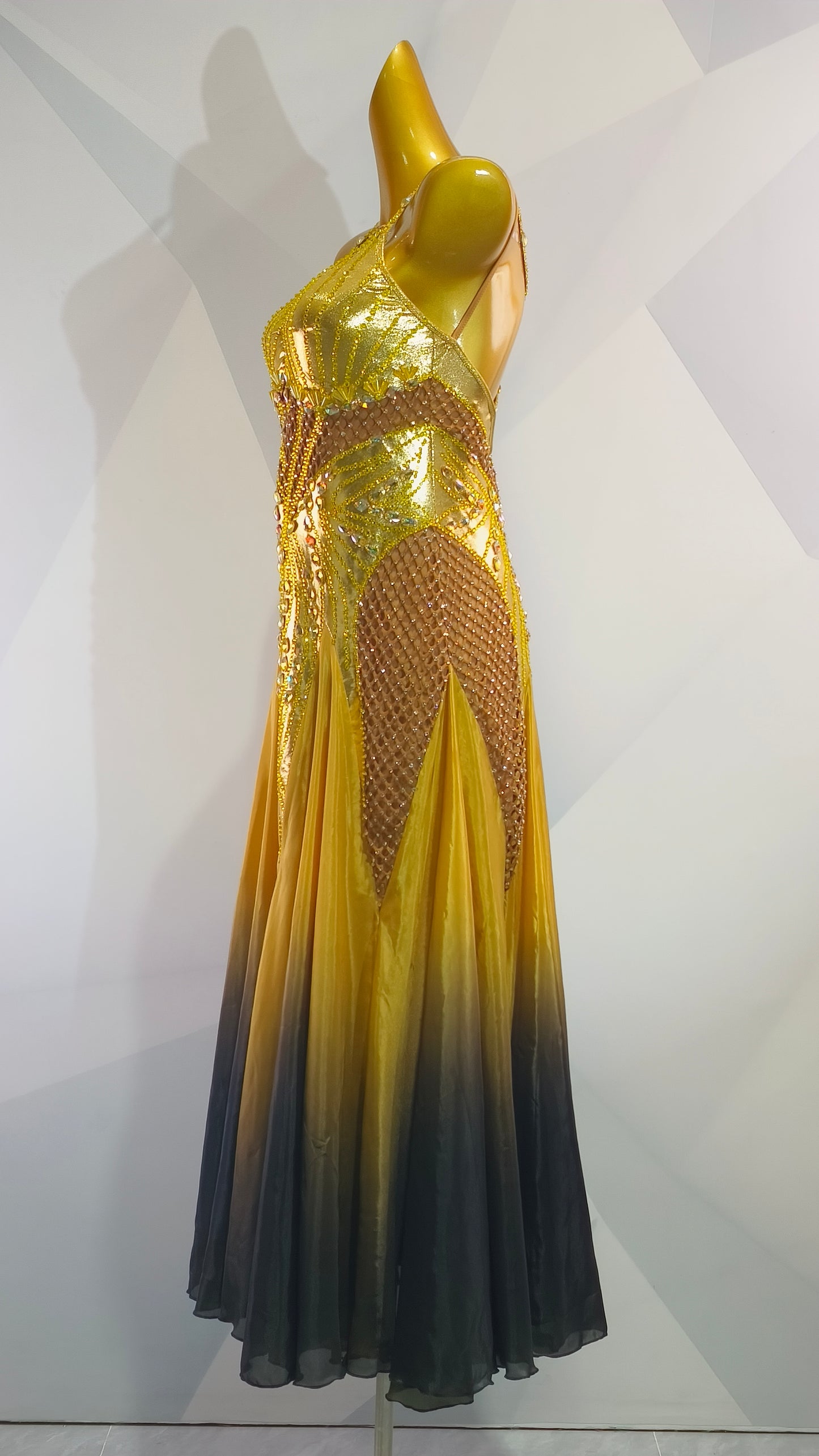 MINEJAS.S009F Golden Ombre American Smooth Dress