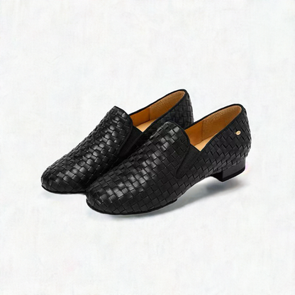 Elegant Black Woven Leather Men’s Dance Shoe BY DORIN FRECAUTANU